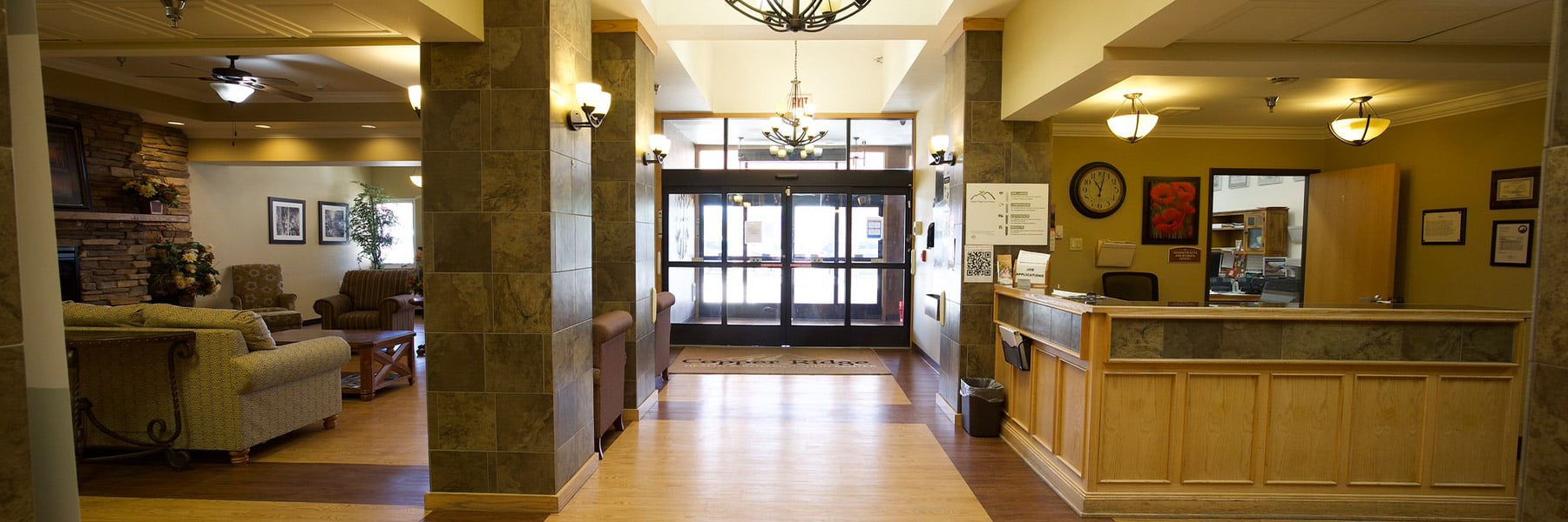 Front door and lobby at Copper Ridge Health and Rehab