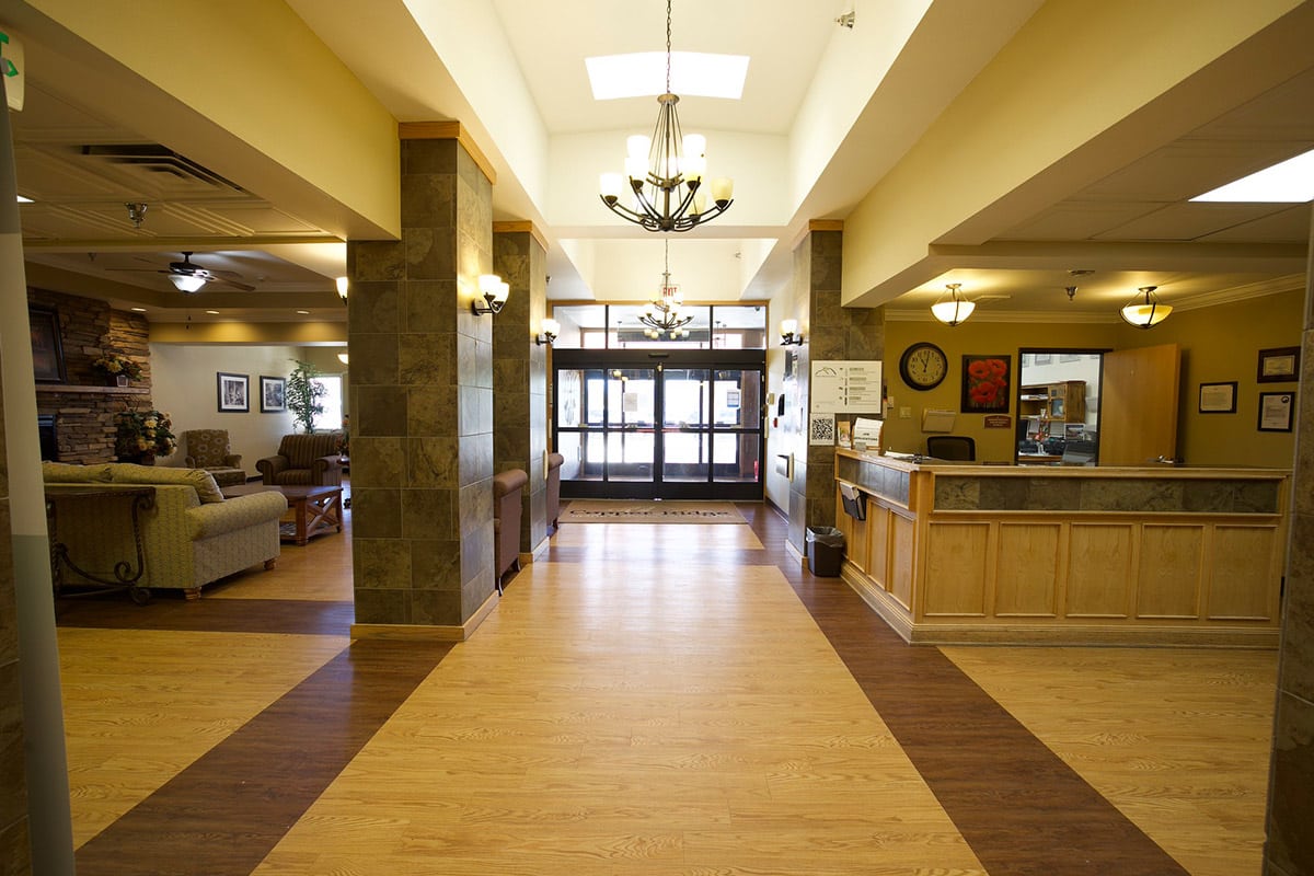 Front door and lobby at Copper Ridge Health and Rehab